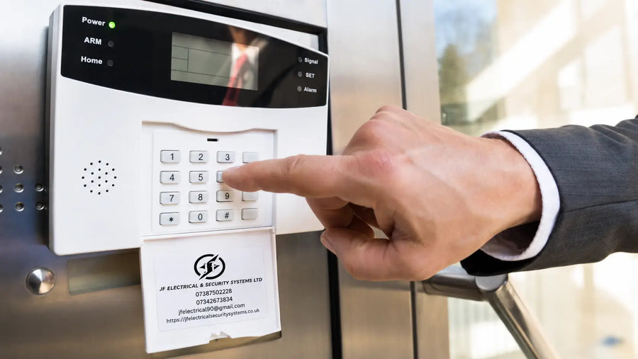 Professionally installed burglar alarm in a London home